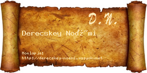 Derecskey Noémi névjegykártya